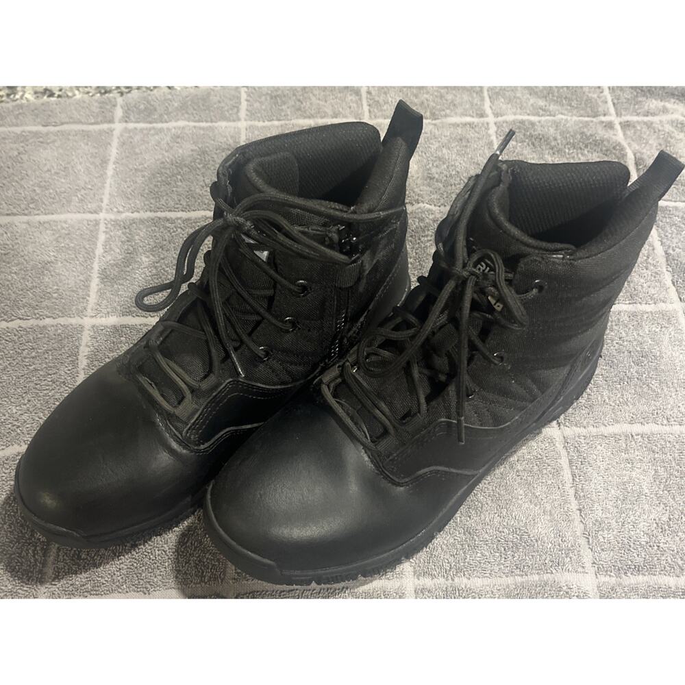 Used 8.5 MENS ORIGINAL SWAT PROTEC 6" SIDE ZIP POLISHABLE TOE BOOTS 106401 CLEAN